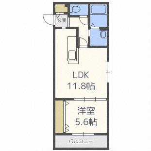 IL SOLE TRE(1LDK/2階)の間取り写真