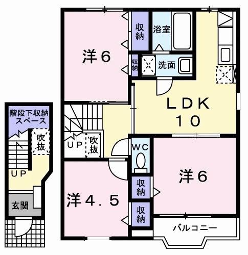 I・S浦ノ原D(3LDK/2階)の間取り写真