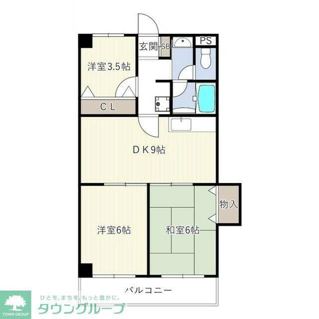 トーカド宮崎台(3DK/3階)の間取り写真