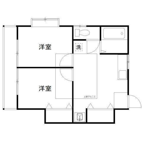 栄ハイツ(2DK/2階)の間取り写真