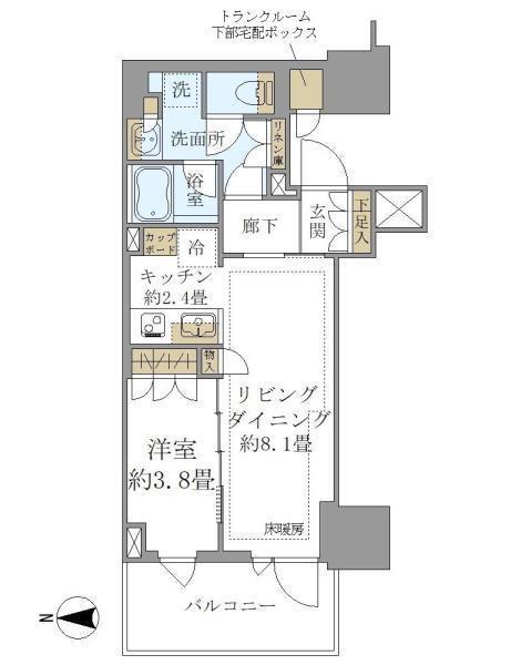 BRILLIA TOWER 池袋 ウエスト(1LDK/14階)の間取り写真