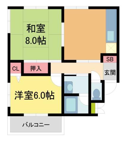 栗原マンションI(2DK/2階)の間取り写真