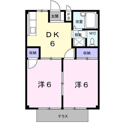 コーポAI(2DK/1階)の間取り写真
