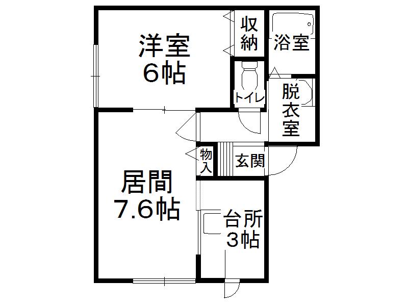 パナハイツ715(1DK/2階)の間取り写真