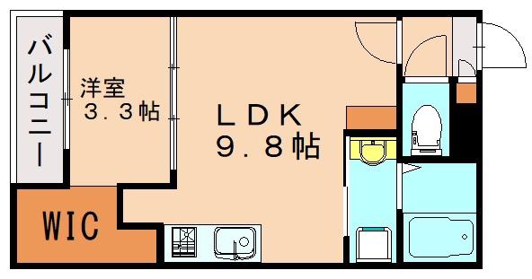CHERIM戸畑III(1LDK/3階)の間取り写真