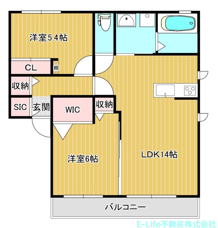 ルナパーク長嶺II(2LDK/1階)の間取り写真