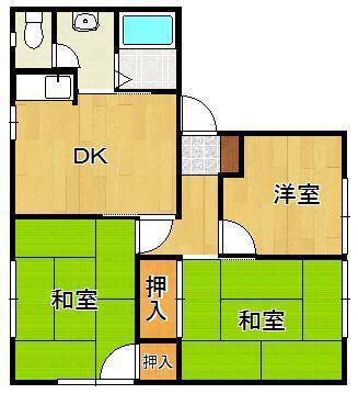 メゾン引野(3DK/2階)の間取り写真