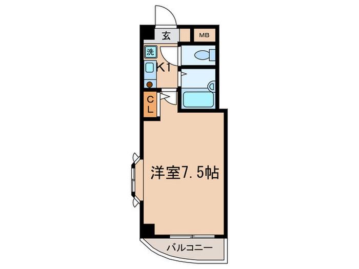 グランヴィア徳川(1K/6階)の間取り写真