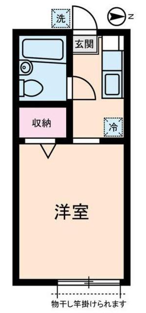 エテルネル碑衾(1K/2階)の間取り写真