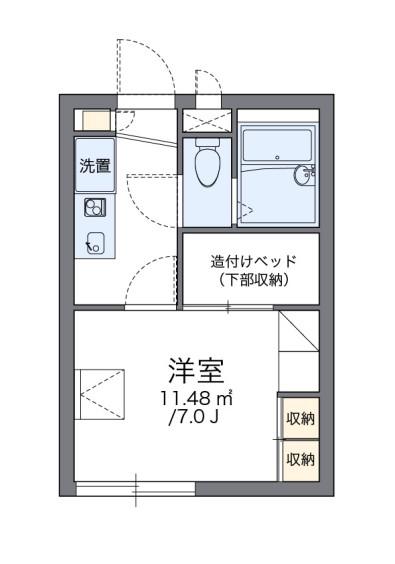 レオパレス桜町(1K/2階)の間取り写真