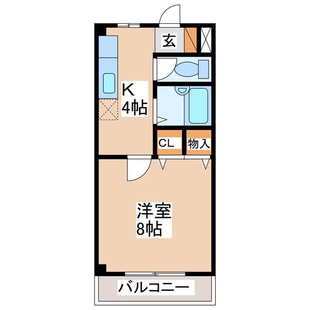 サンサイドエイト(1K/1階)の間取り写真