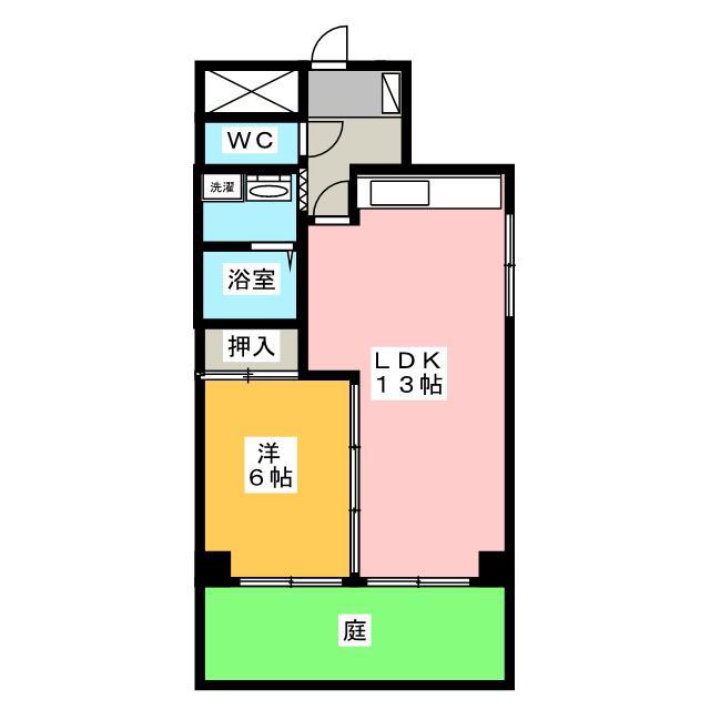 クリスタルビュー青葉台(1LDK/2階)の間取り写真