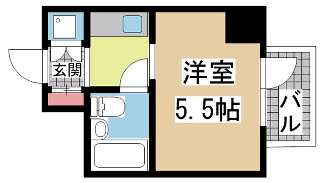 万葉ハイツ元町(ワンルーム/4階)の間取り写真