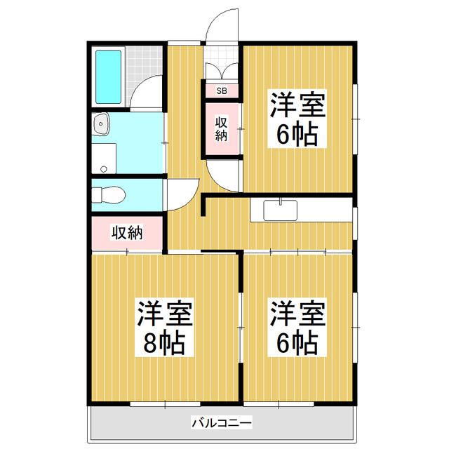 クレール新村S(3K/2階)の間取り写真