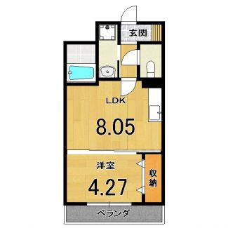 リバーサイド桂 壱番館(1LDK/3階)の間取り写真