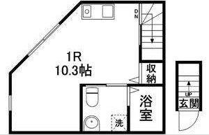 プランタン小田原(ワンルーム/2階)の間取り写真