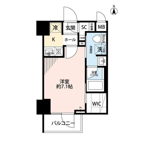 プレール・ドゥーク住吉IV(1K/11階)の間取り写真
