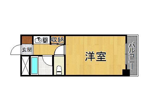 エトールⅢ(ワンルーム/1階)の間取り写真