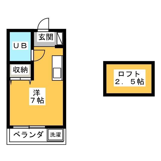 サンライズハウス(ワンルーム/1階)の間取り写真