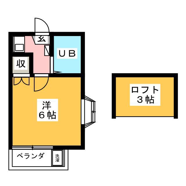 プランドール東希望が丘(1K/2階)の間取り写真