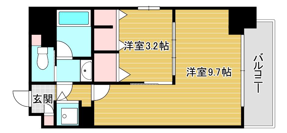 レオンコンフォート北浜(1LDK/13階)の間取り写真