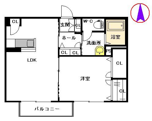 ベルファミーユ(1LDK/2階)の間取り写真