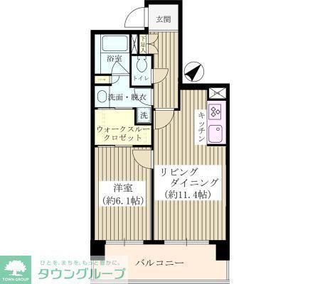 イルジェールヴィラ(1LDK/4階)の間取り写真