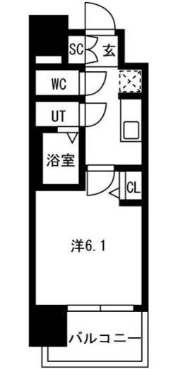 メイクスアート新栄III(1K/9階)の間取り写真