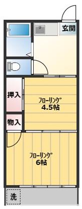 メゾングリーンヒル(2K/1階)の間取り写真