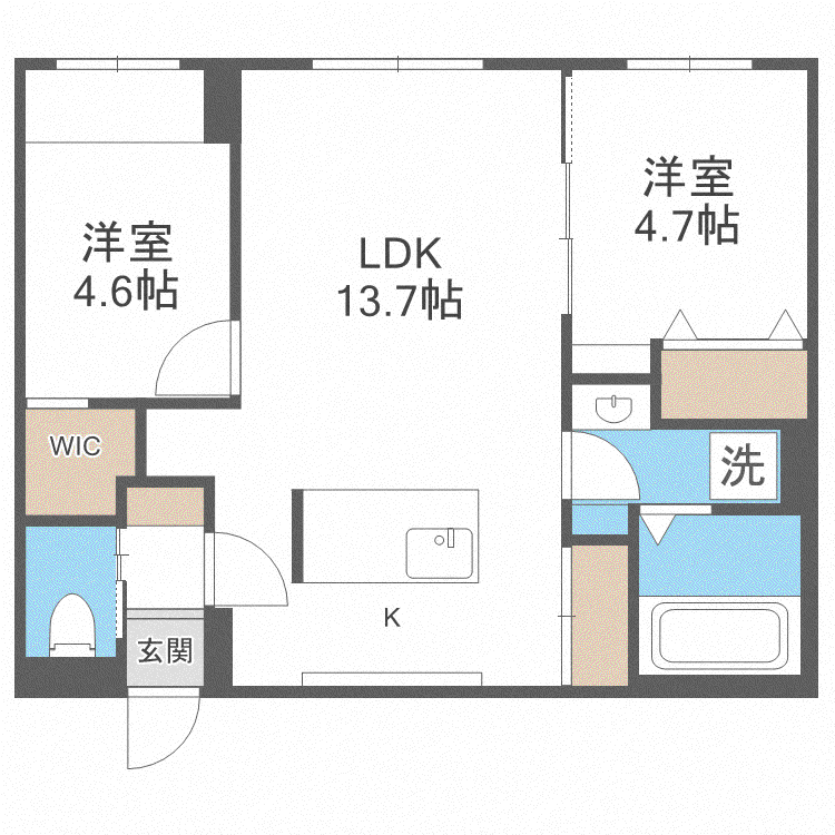 R-FINO 本郷通(2LDK/4階)の間取り写真