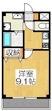 ビューコート東山1(1K/4階)の間取り写真