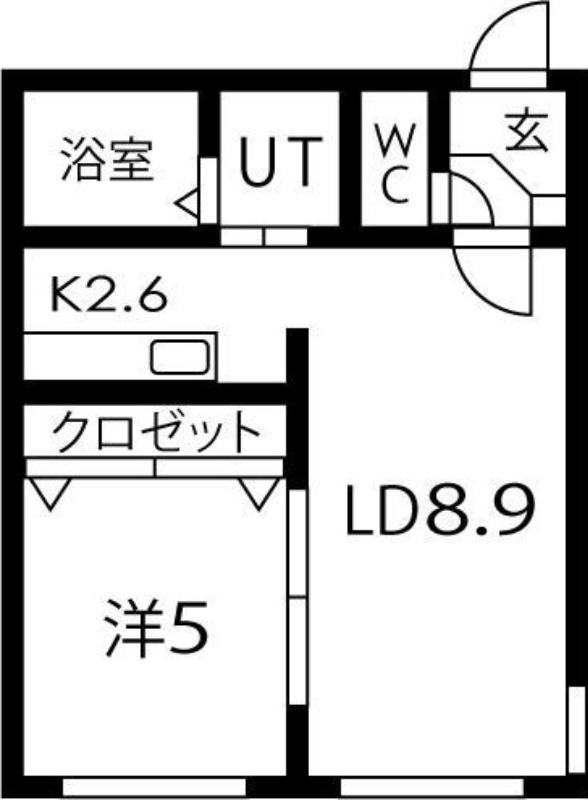 イーシティ山鼻(1LDK/4階)の間取り写真
