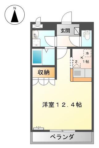 プリオール西野 弐番館(1K/1階)の間取り写真