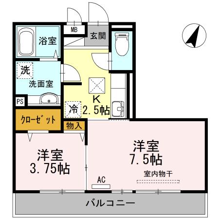 メゾン ヴィレッタ(2K/1階)の間取り写真