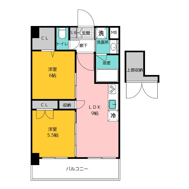 CLUB ORIENT BLD NO.88 MARINAGATE SU(2LDK/6階)の間取り写真