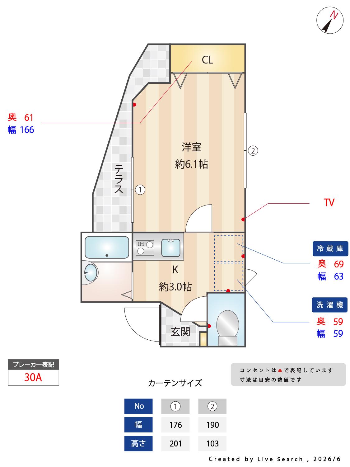BH HILLS 上大岡(1K/1階)の間取り写真