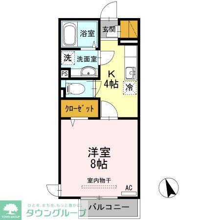 グレイス田町(1K/2階)の間取り写真