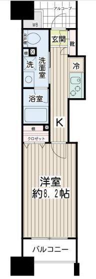 エクセル川崎ウエスト(1K/12階)の間取り写真