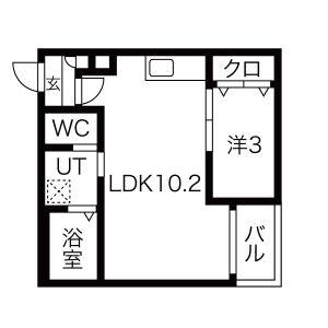WARREN HARUTAI(1LDK/1階)の間取り写真
