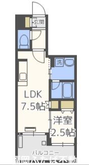 アクタス薬院テラス(1LDK/10階)の間取り写真