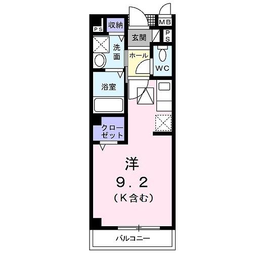 スカイビレッジ21(ワンルーム/1階)の間取り写真