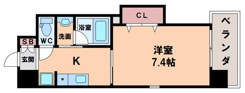 アンソレイユ天王寺北(1K/3階)の間取り写真