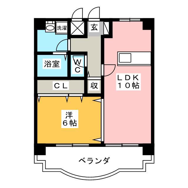 CARNA六条(1LDK/2階)の間取り写真
