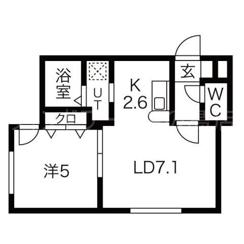 タカライーストプレイス(1LDK/1階)の間取り写真