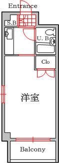 メゾン内久宝寺(1K/7階)の間取り写真