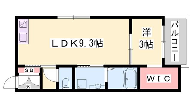 NETーK江井島(1LDK/2階)の間取り写真