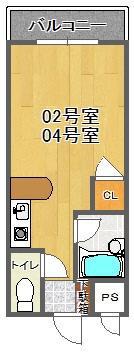 コレクション津田(ワンルーム/2階)の間取り写真