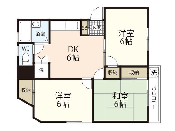 平賀ビル(3DK/3階)の間取り写真