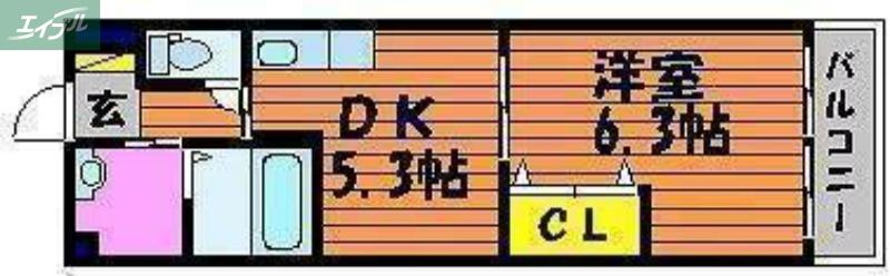 ソフィアOSK(1DK/3階)の間取り写真
