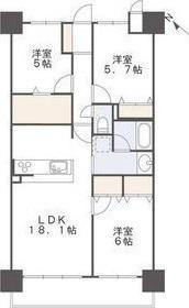 アルファスマート西国分Ⅱ(3LDK/10階)の間取り写真
